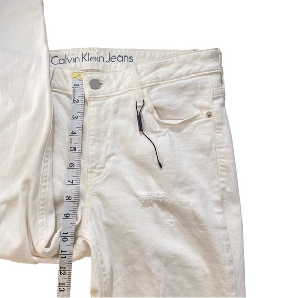 Calvin Klein Ankle Skinny Women Ivory Wash Jeans Sz 12 x28 NWT Denim Stretch - Picture 7 of 14